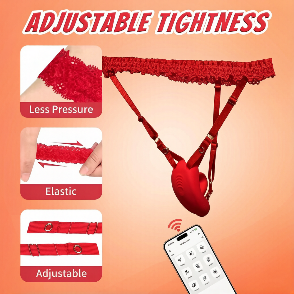 App Controlled Panty Licker Vibrator with Adjustable Panty Harness.