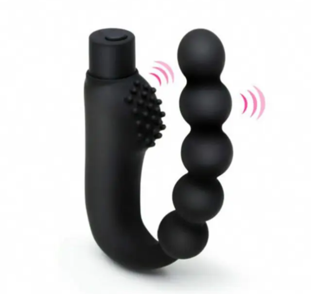 Silicone-Coated Vibrating Prostate Massager & Anal Beads.