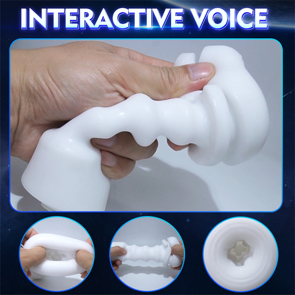 Telescopic vibrating masturbator toy for men.