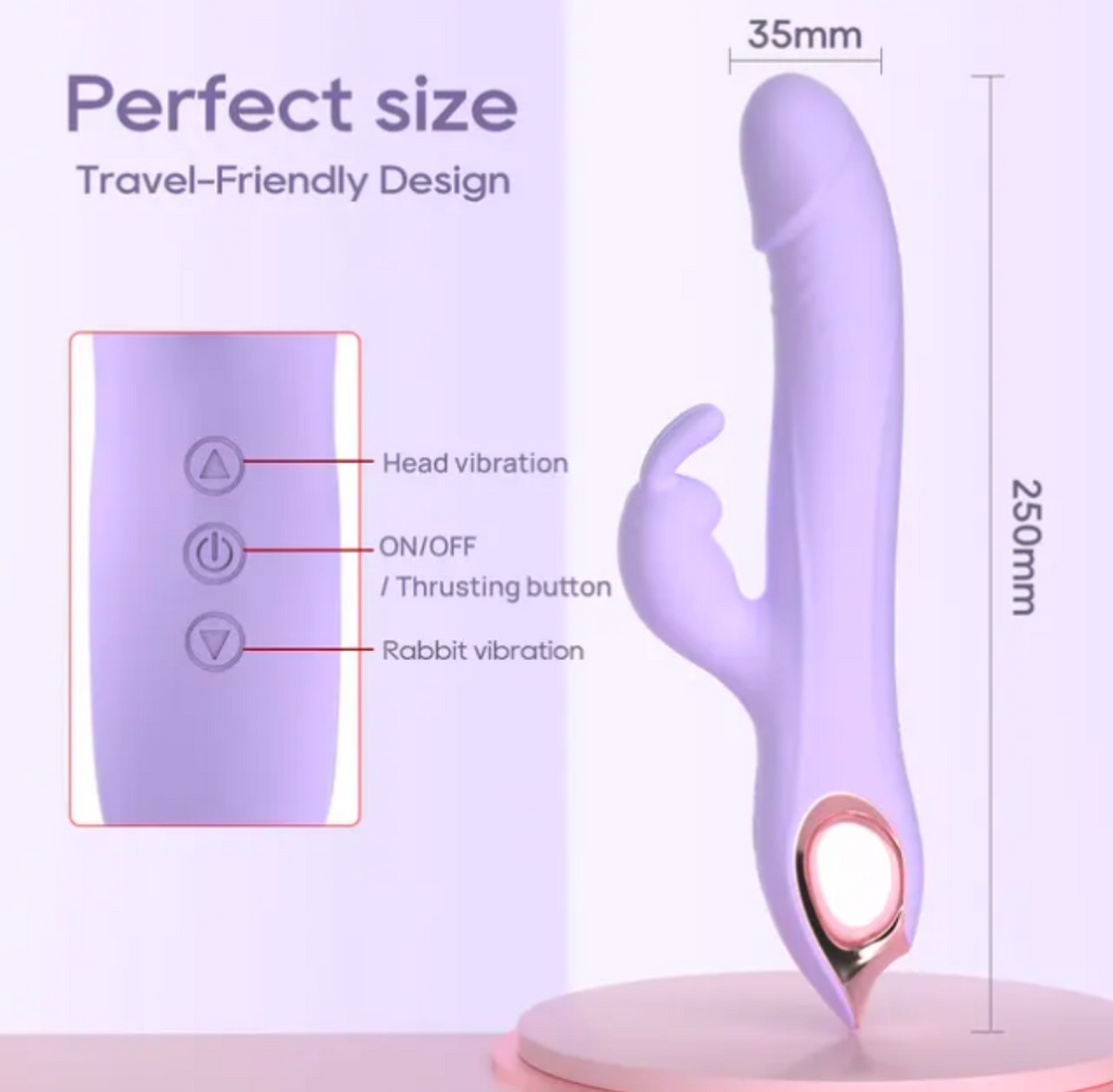 Rabbit Vibrator with Rotating Beads — Dual Clitoral & G-Spot Stimulator