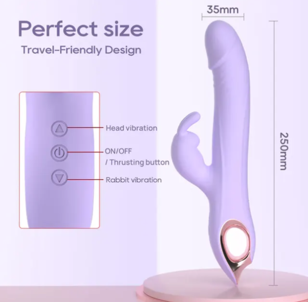 Rabbit Vibrator with Rotating Beads — Dual Clitoral & G-Spot Stimulator