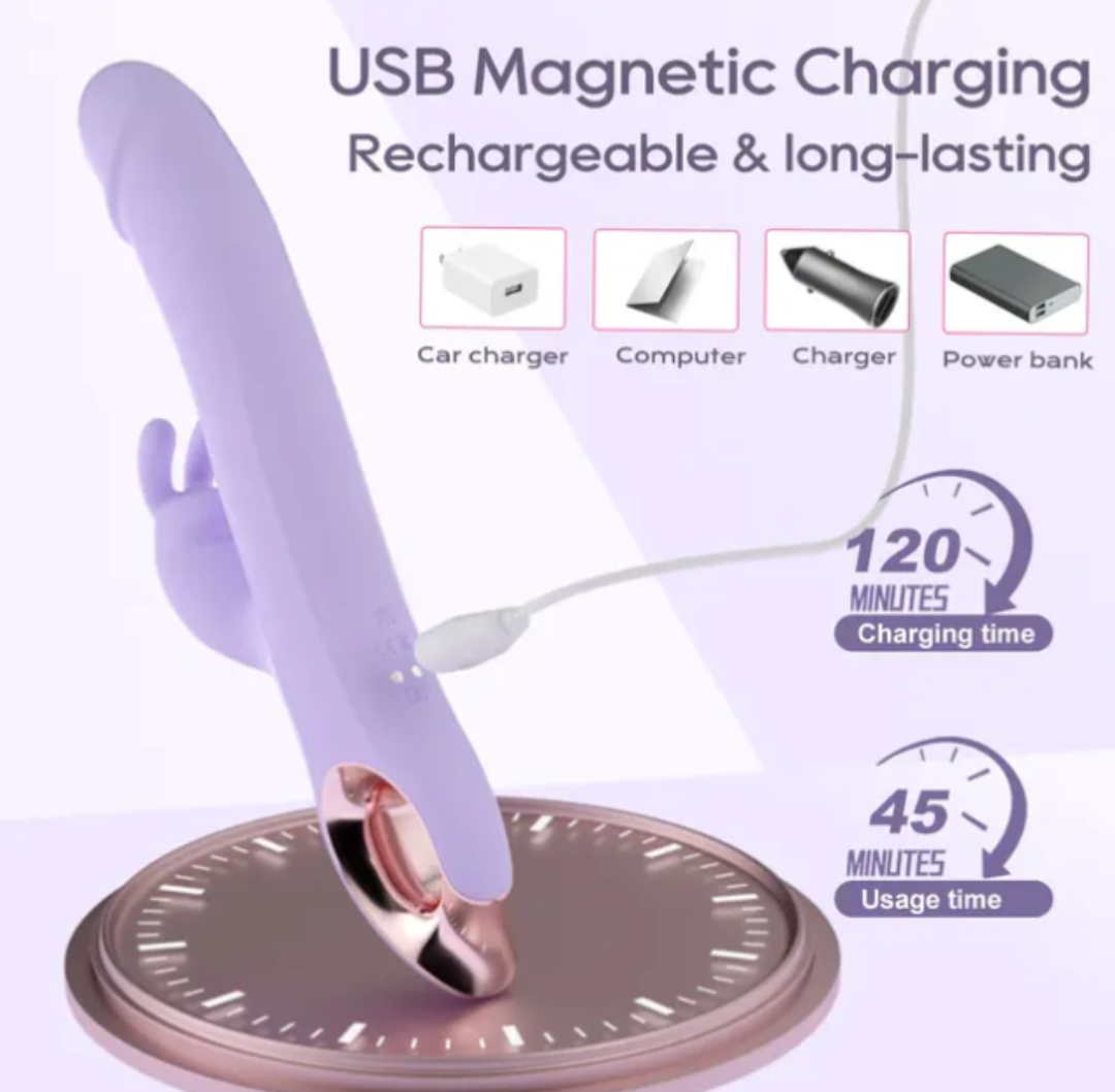 Rabbit Vibrator with Rotating Beads — Dual Clitoral & G-Spot Stimulator