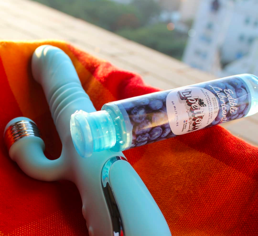 Edible fruity lubricant.