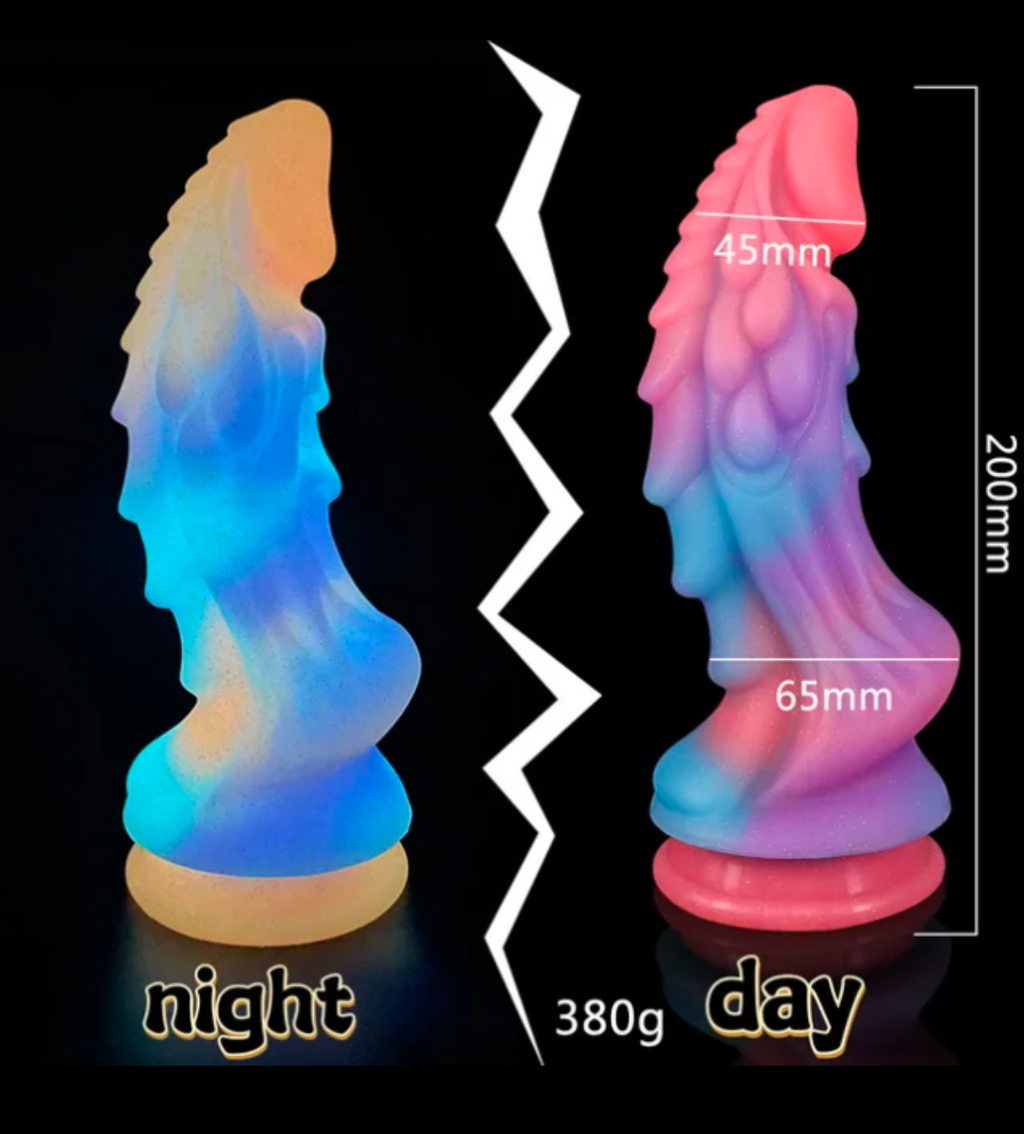 Fantasy Dragon Dildo — Glow in the Dark, Suction Cup Base