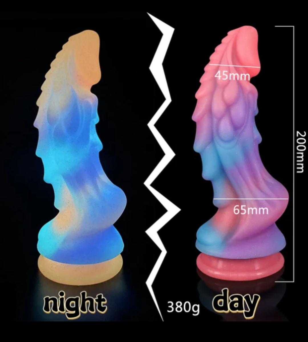 Fantasy Dragon Dildo — Glow in the Dark, Suction Cup Base