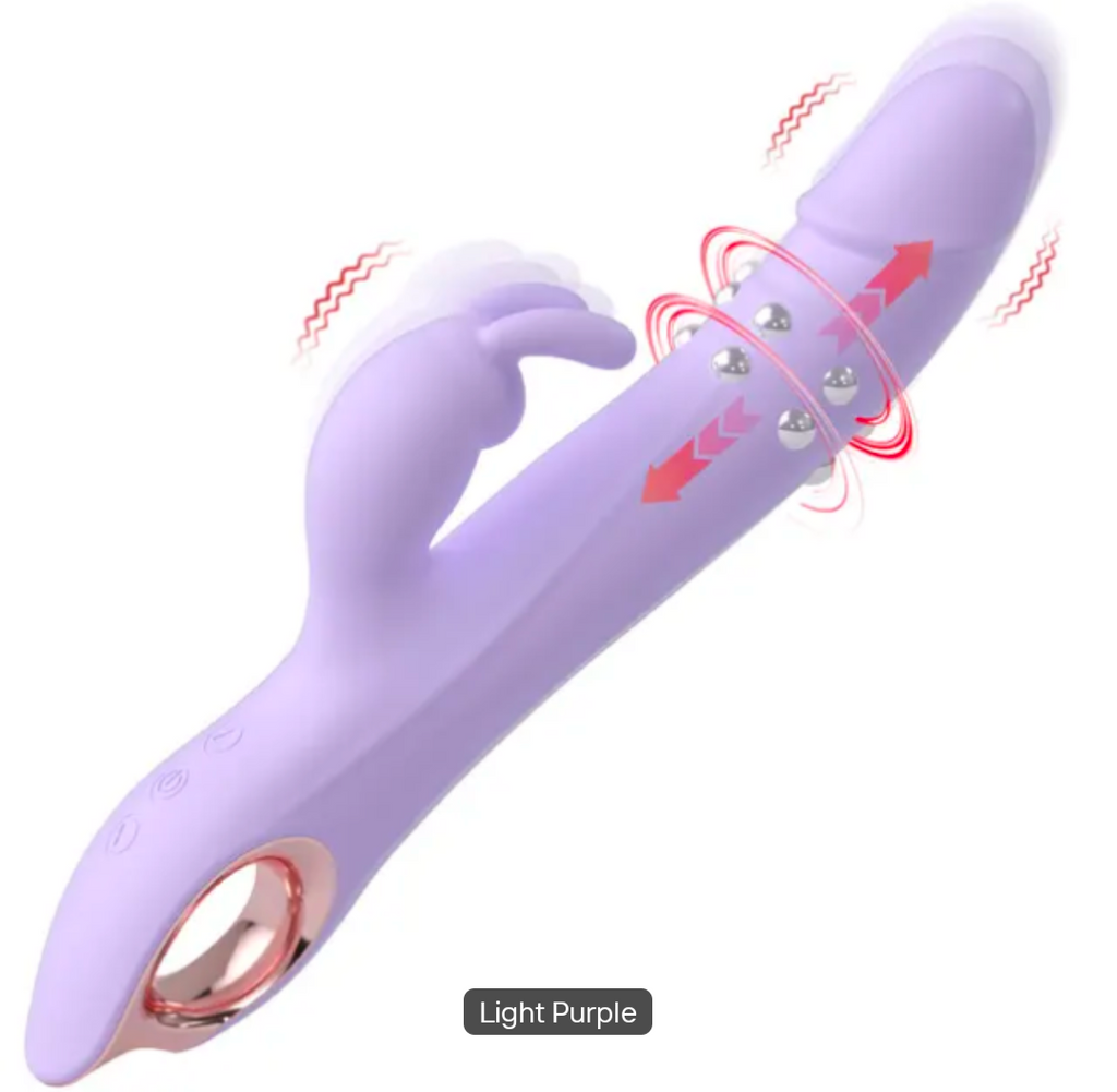 Rabbit Vibrator with Rotating Beads — Dual Clitoral & G-Spot Stimulator