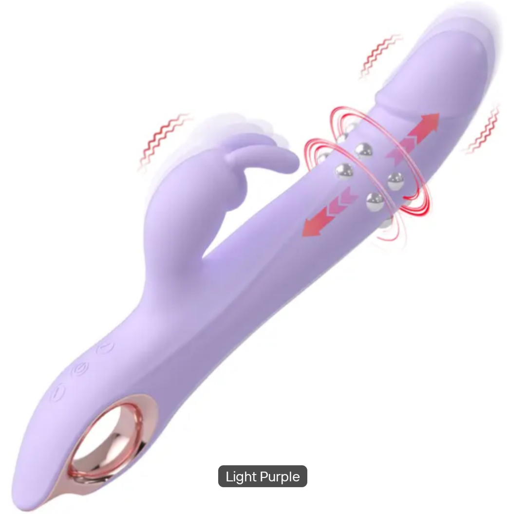 Rabbit Vibrator with Rotating Beads — Dual Clitoral & G-Spot Stimulator