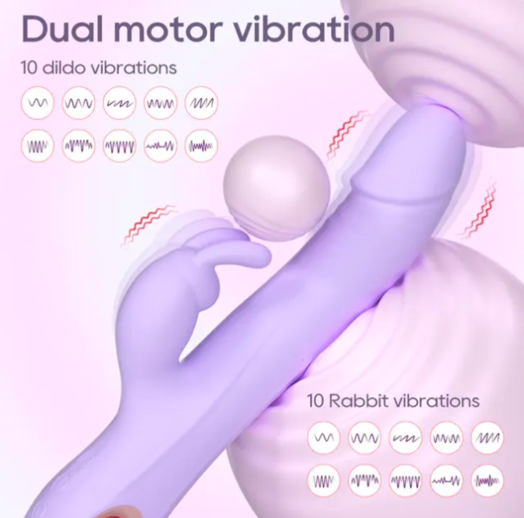 Rabbit Vibrator with Rotating Beads — Dual Clitoral & G-Spot Stimulator