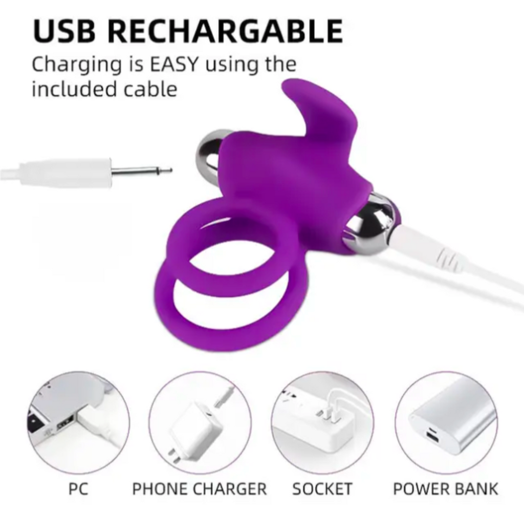 Vibrating Rabbit Cockring.(Rechargeable)