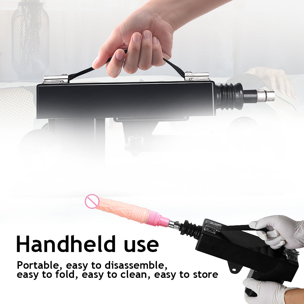 360° Sex Machine with 5 Interchangeable Silicone Attachments.