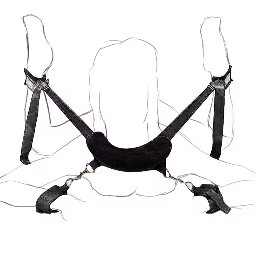 BDSM Bed Restraint Kit with Adjustable Ankle Cuffs.