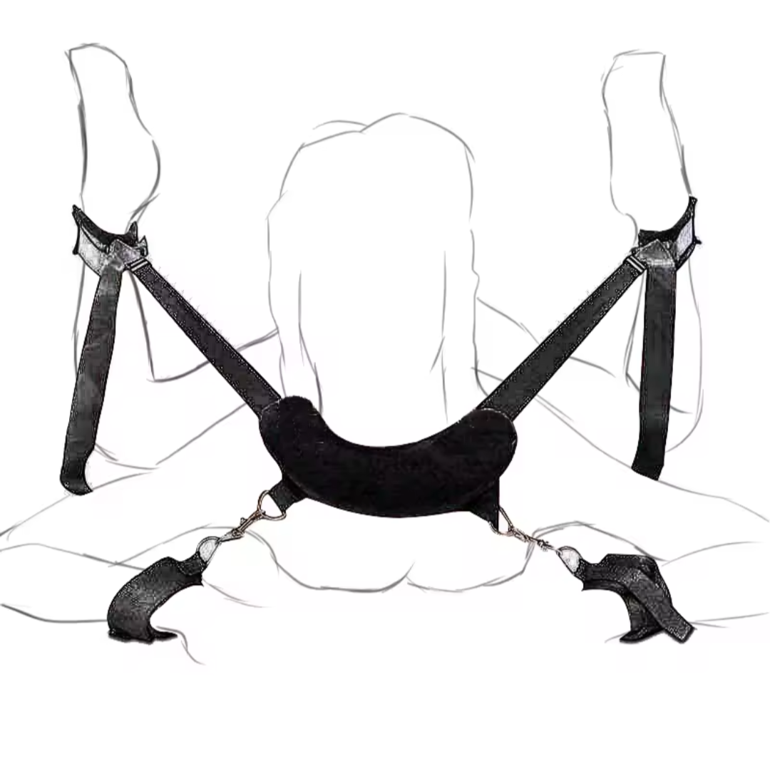 BDSM Bed Restraint Kit with Adjustable Ankle Cuffs.
