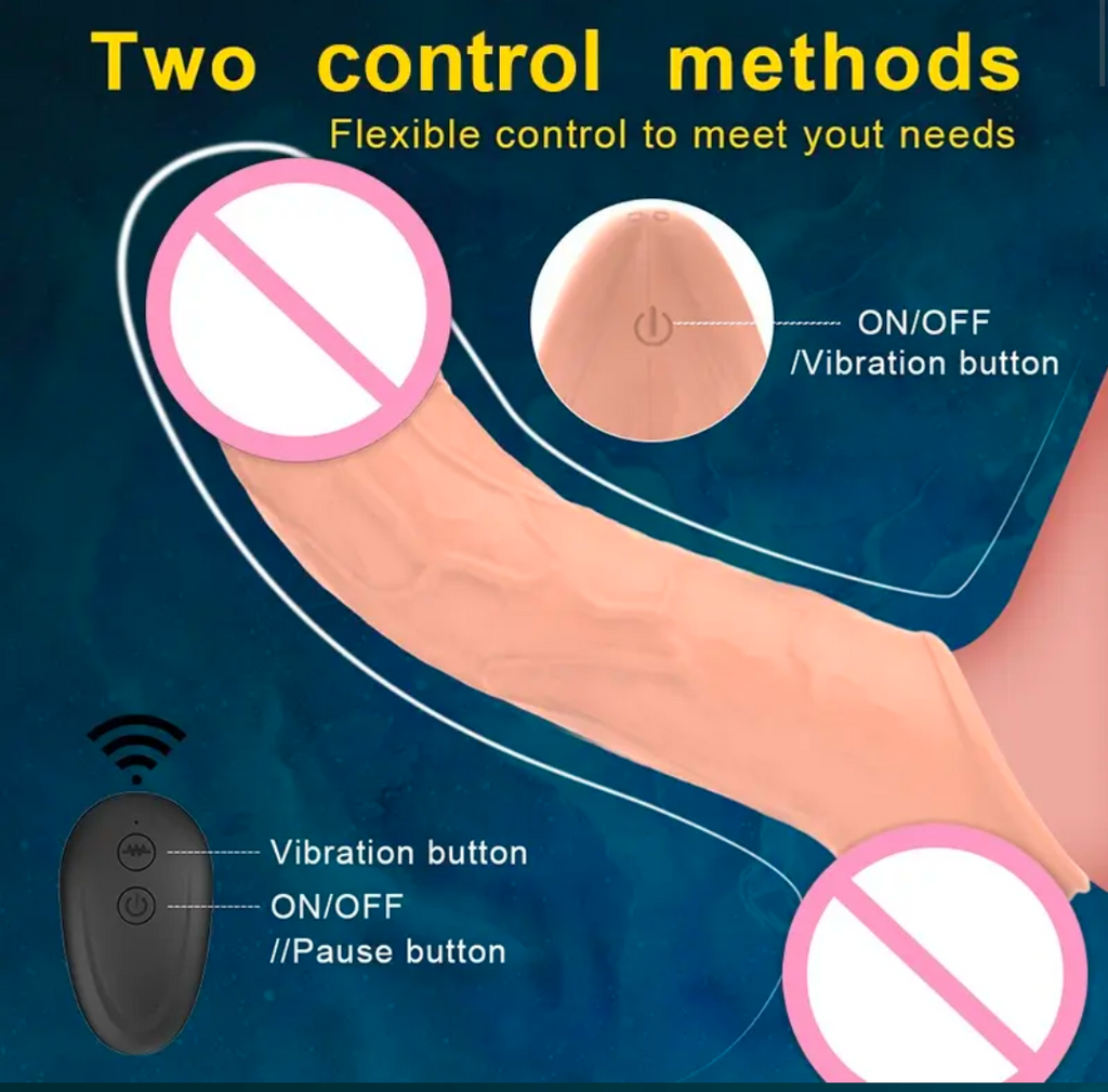 Remote Controlled Vibrating Cocksleeve Extender.