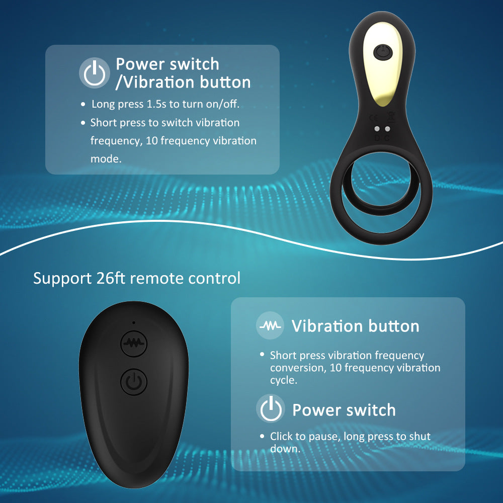 Couples Wearable Vibrator with Remote Control — Dual Stimulation Cock Ring