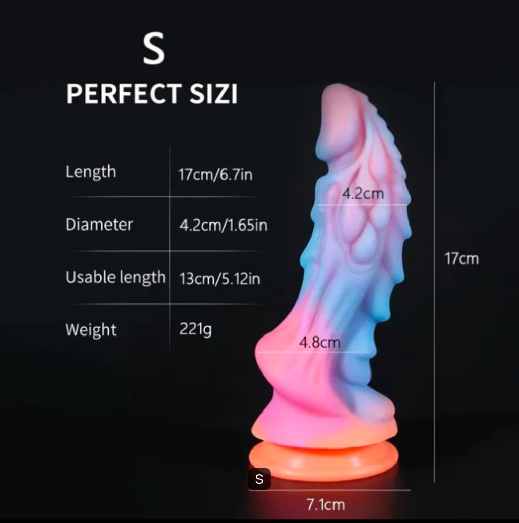 Fantasy Dragon Dildo — Glow in the Dark, Suction Cup Base
