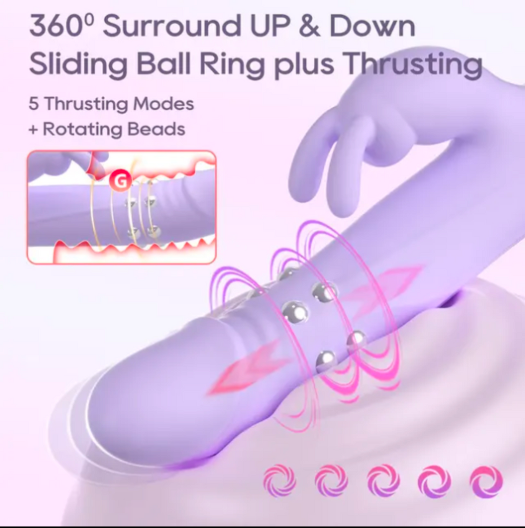 Rabbit Vibrator with Rotating Beads — Dual Clitoral & G-Spot Stimulator