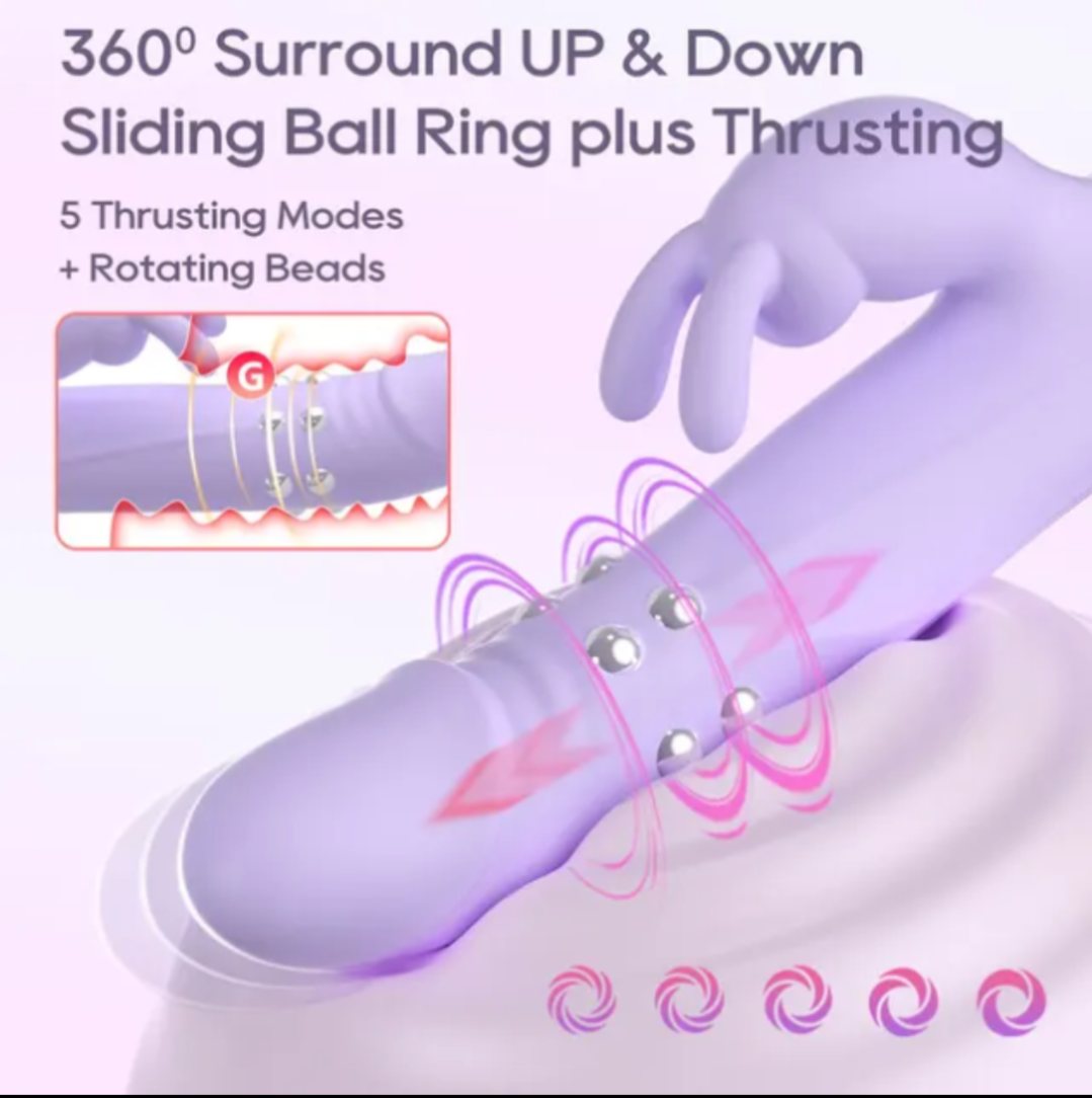 Rabbit Vibrator with Rotating Beads — Dual Clitoral & G-Spot Stimulator