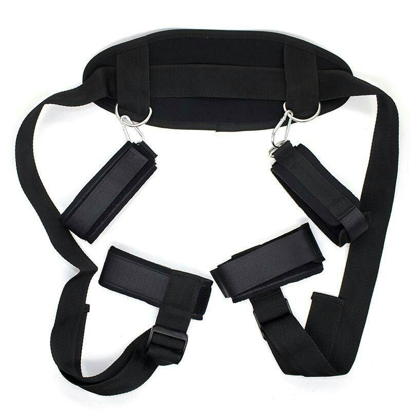 BDSM Bed Restraint Kit with Adjustable Ankle Cuffs.
