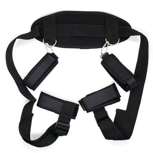 BDSM Bed Restraint Kit with Adjustable Ankle Cuffs.