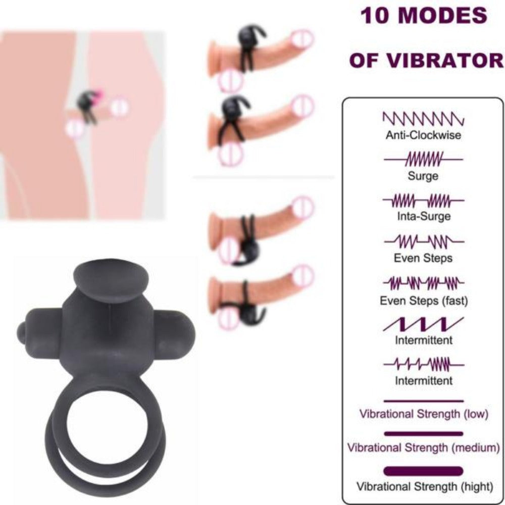 Vibrating Rabbit Cockring.(Rechargeable)