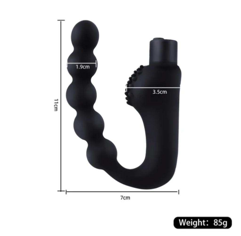 Silicone-Coated Vibrating Prostate Massager & Anal Beads.