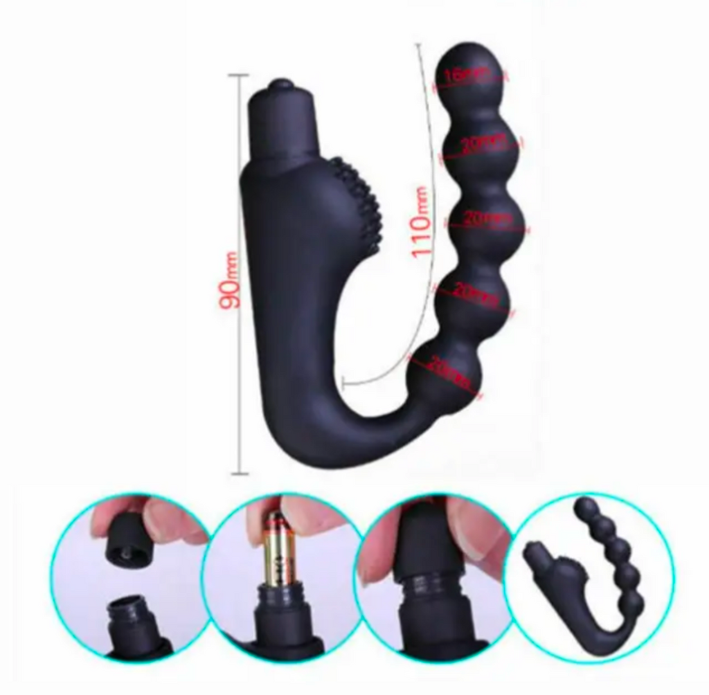 Silicone-Coated Vibrating Prostate Massager & Anal Beads.