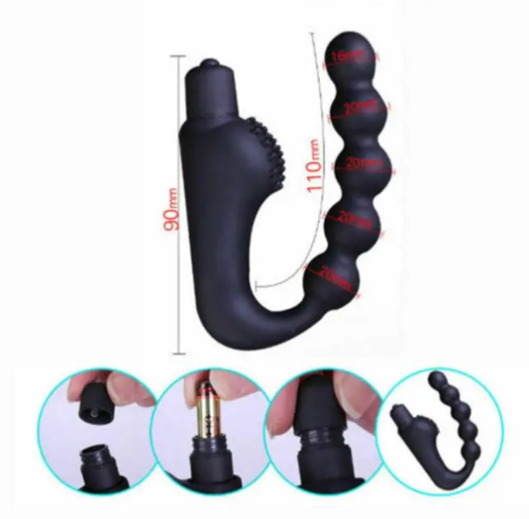 Silicone-Coated Vibrating Prostate Massager & Anal Beads.