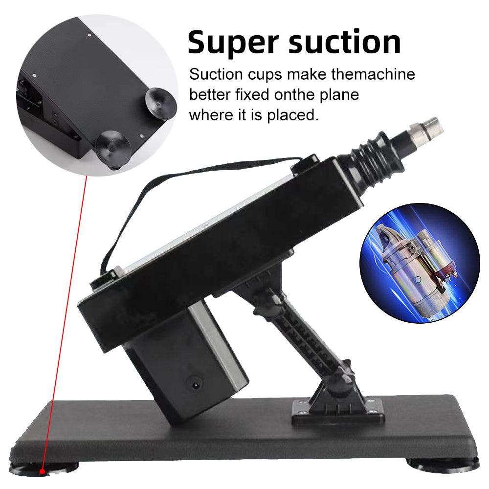 360° Sex Machine with 5 Interchangeable Silicone Attachments.