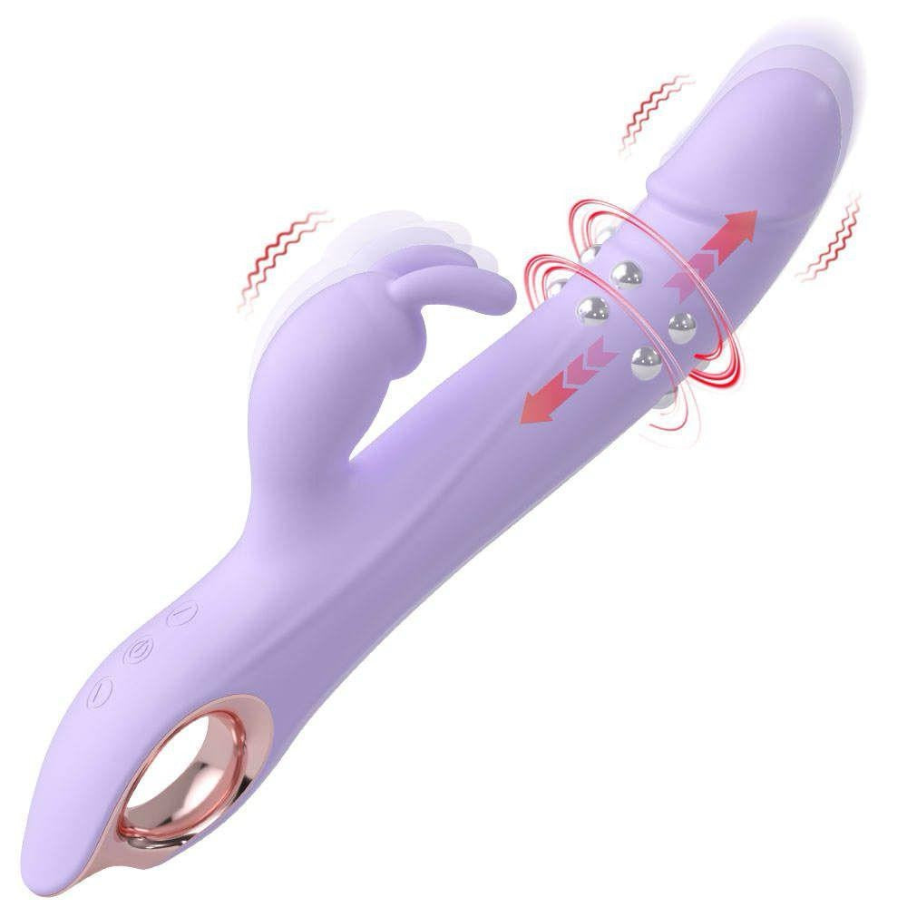Rabbit Vibrator with Rotating Beads — Dual Clitoral & G-Spot Stimulator