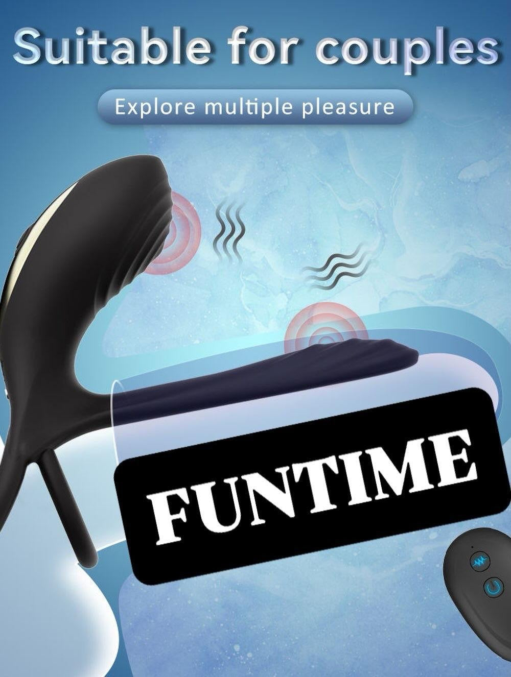 Couples Wearable Vibrator with Remote Control — Dual Stimulation Cock Ring
