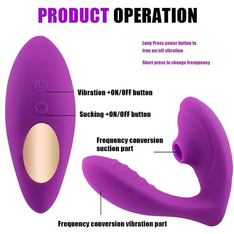 Suction & Vibration Dual-Motor Vibrator with Remote Control