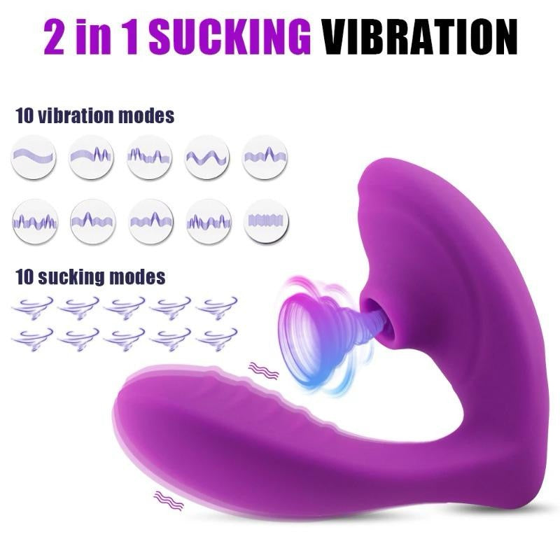 Suction & Vibration Dual-Motor Vibrator with Remote Control